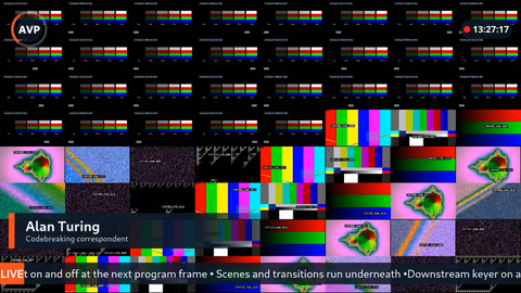 Sixty-four source tiles in the program with graphics over the grid